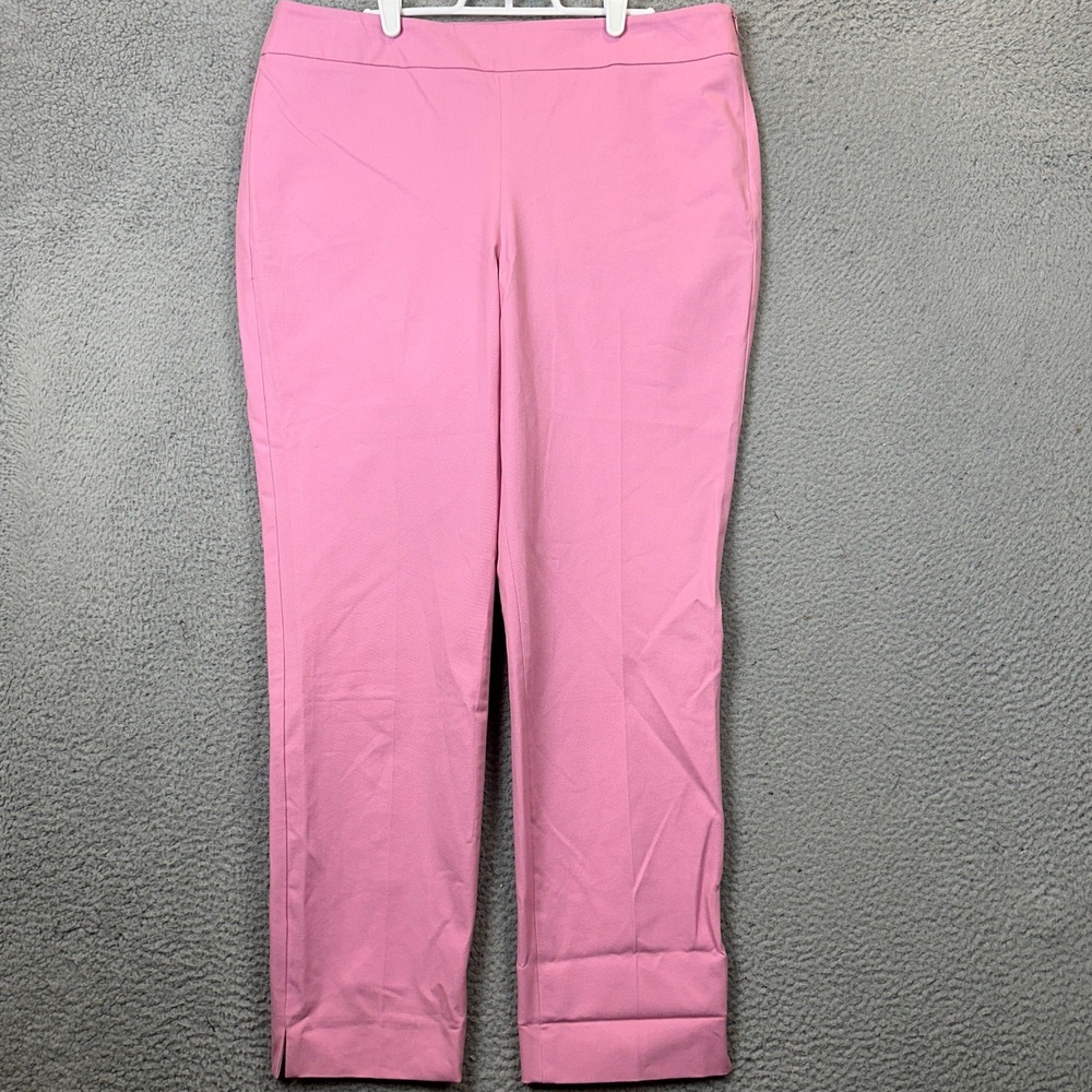 NEW Talbots Pants Women 14 Chatham Ankle Pant Pink Slim Leg Casual Office Career